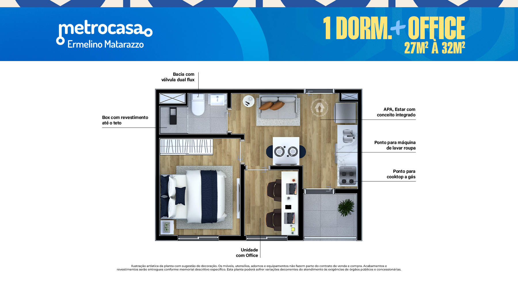 1 Dorm. + Office