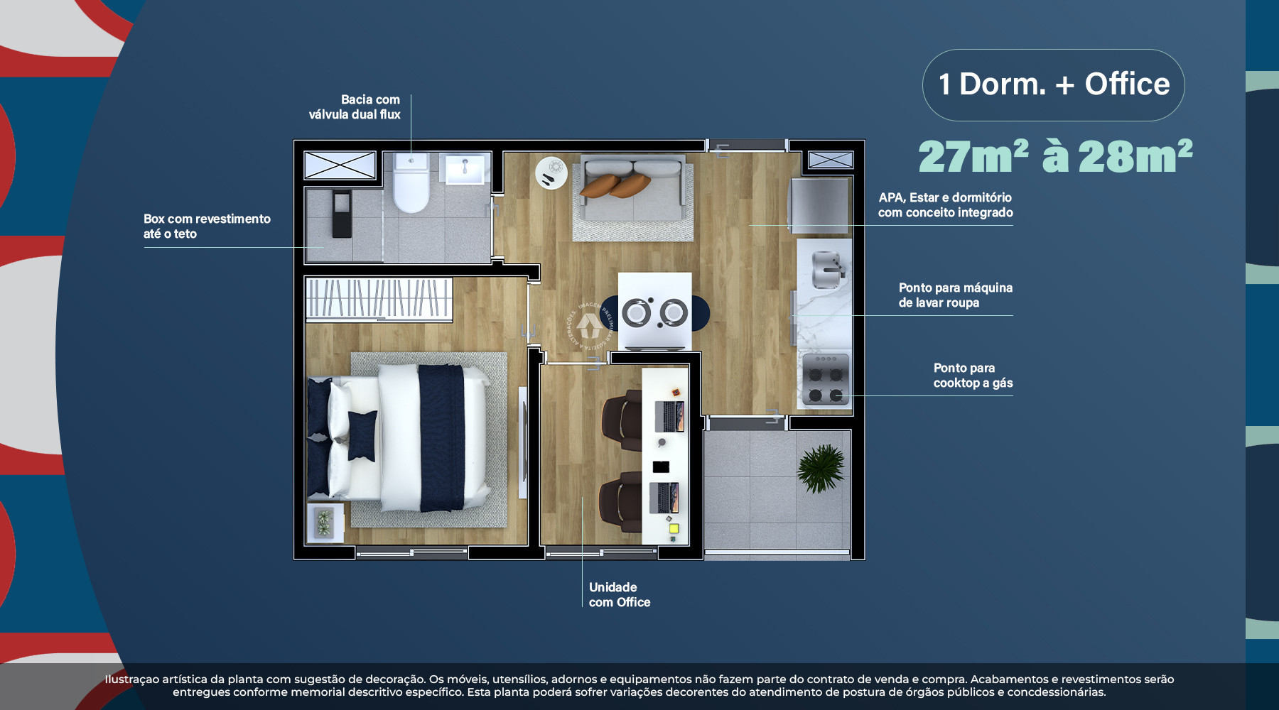 1 Dorm. + Office