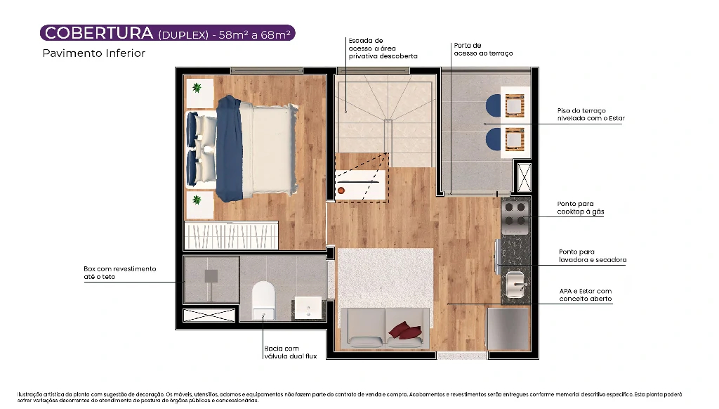Cobertura Duplex (Pavimento inferior)