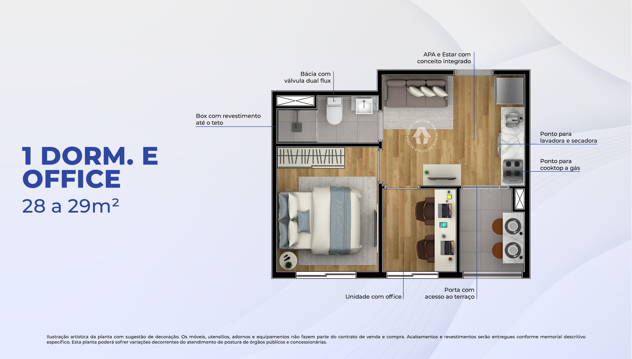 1 Dorm. + Office