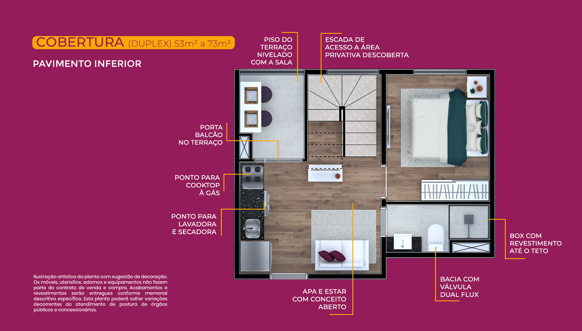 Cobertura Duplex (Pavimento Inferior)