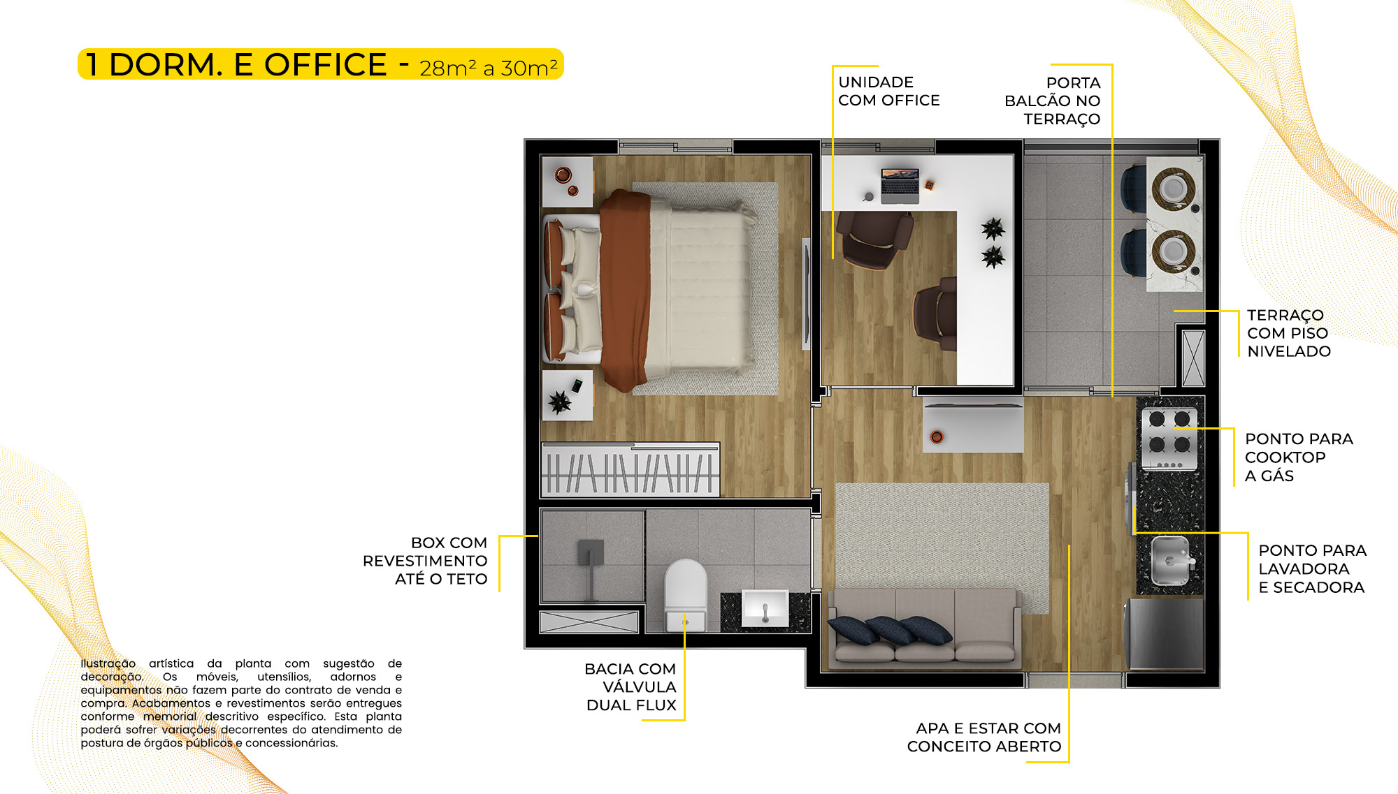 1 Dorm. + Office