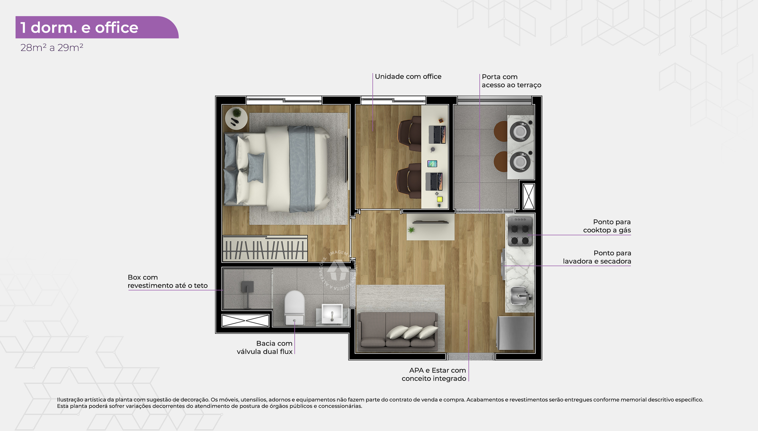 1 Dorm. + Office