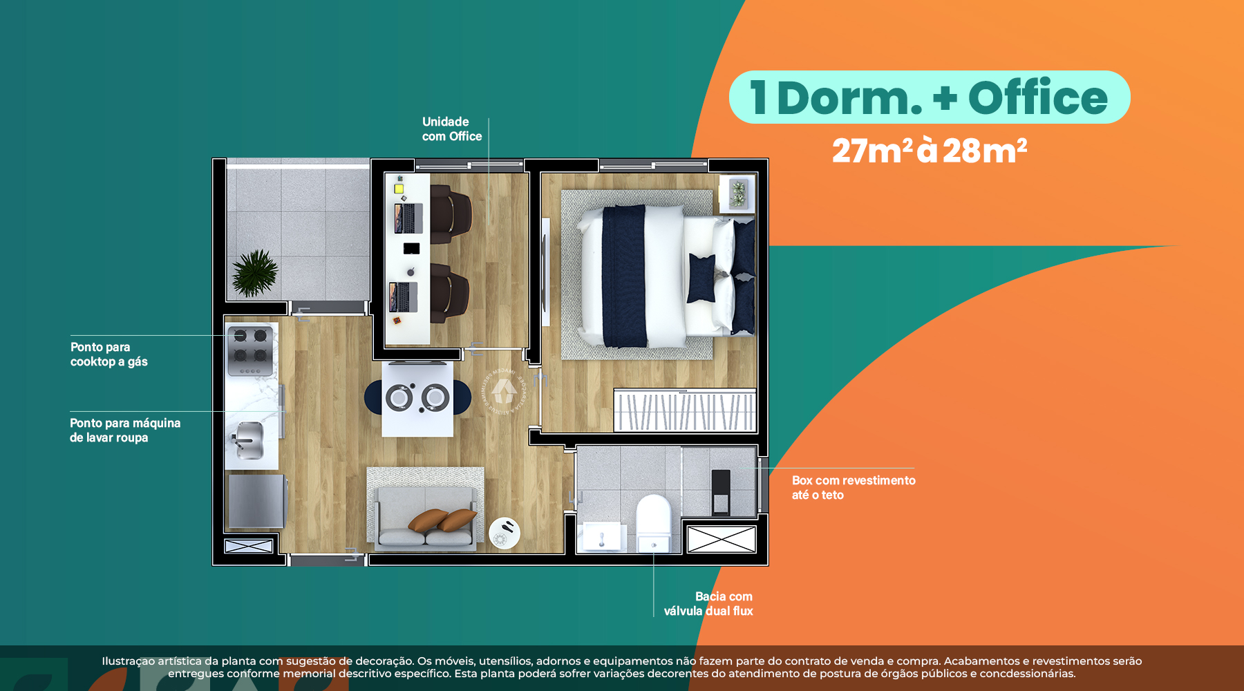 1 Dorm. + Office