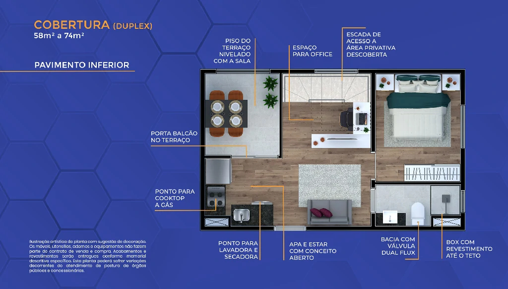 Cobertura Duplex (Pavimento Inferior)