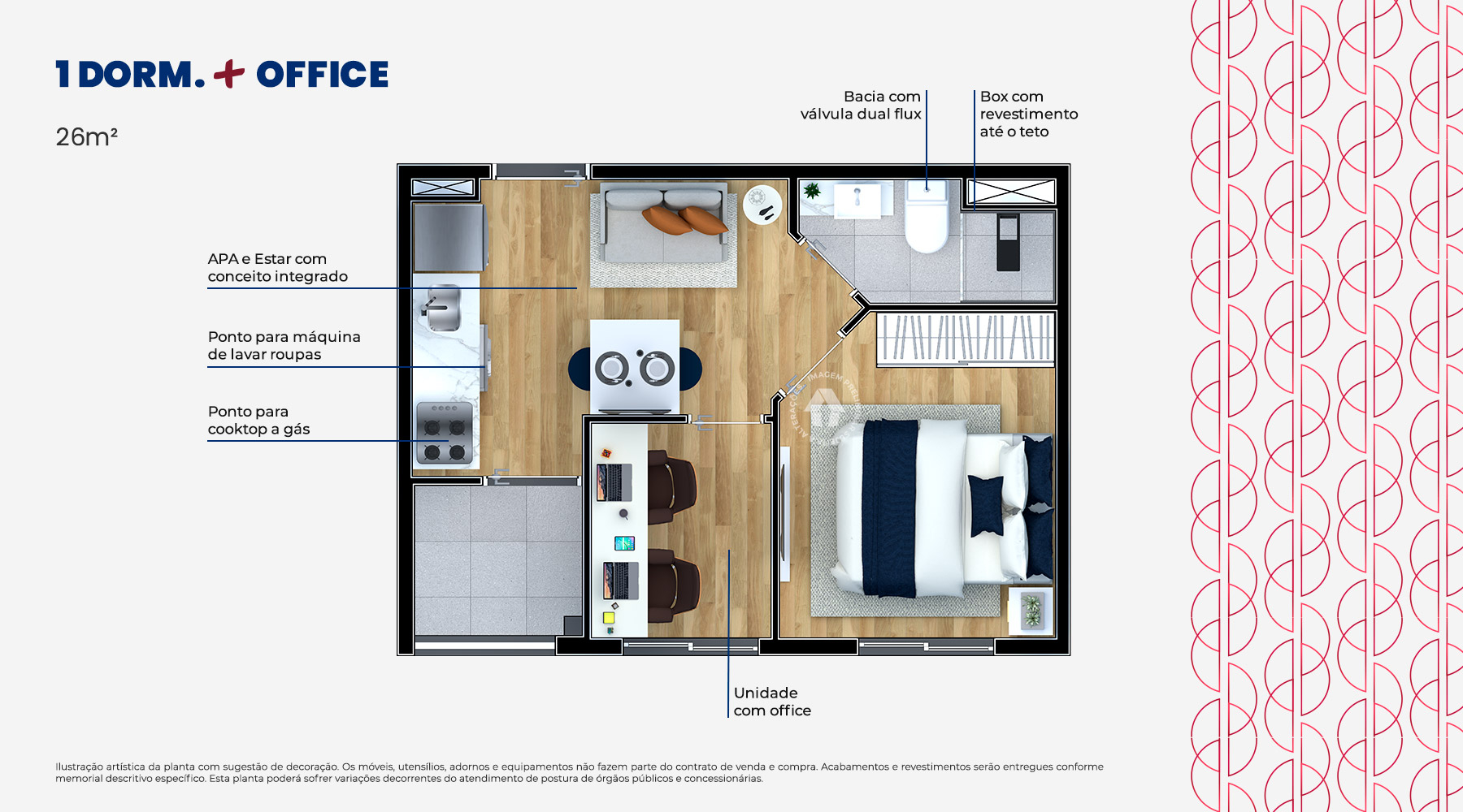 1 Dorm. + Office