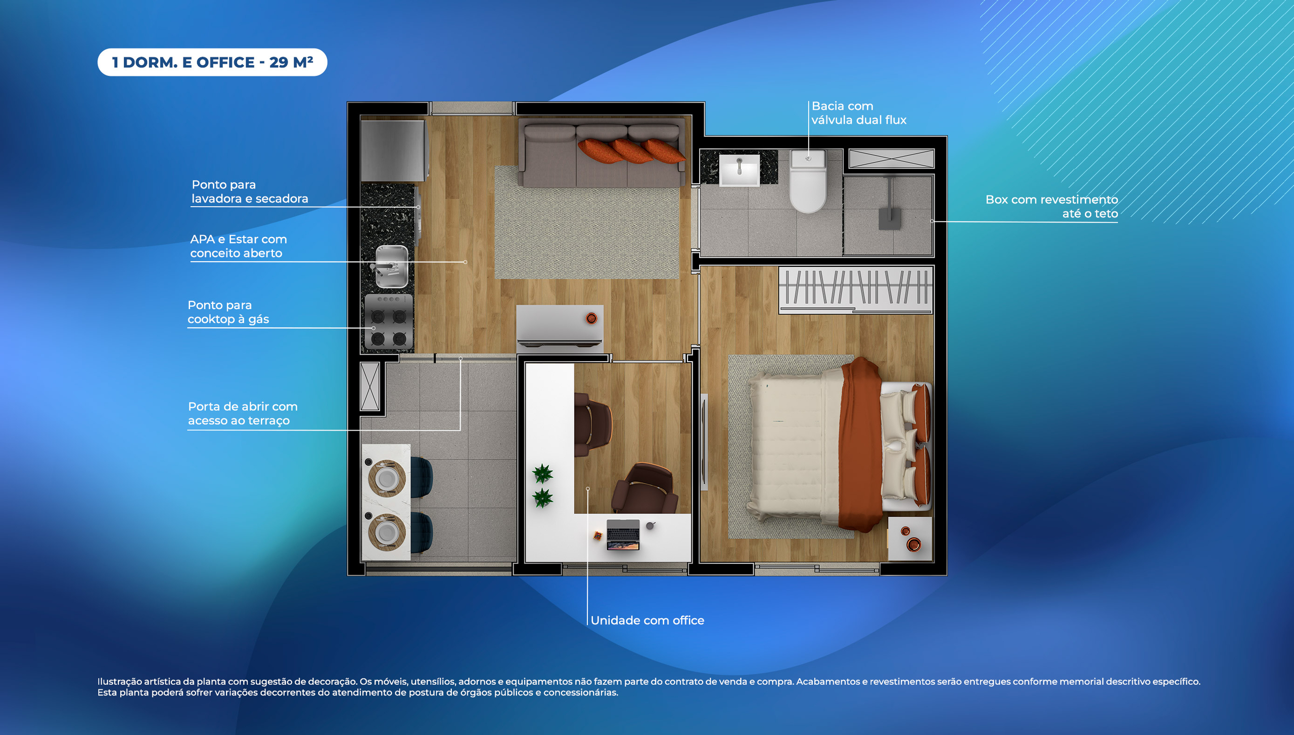 1 Dorm. + Office