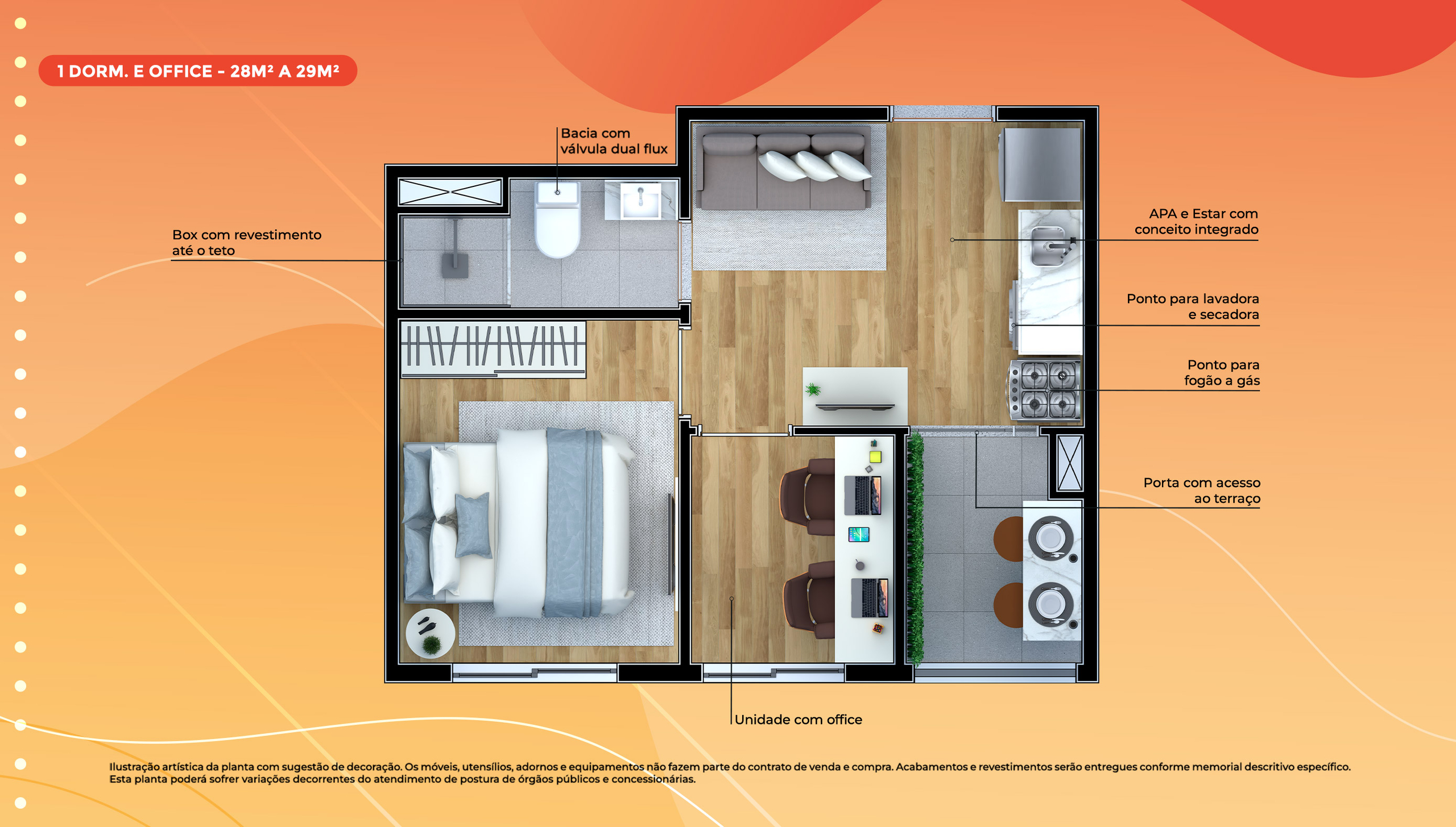 1 Dorm. + Office
